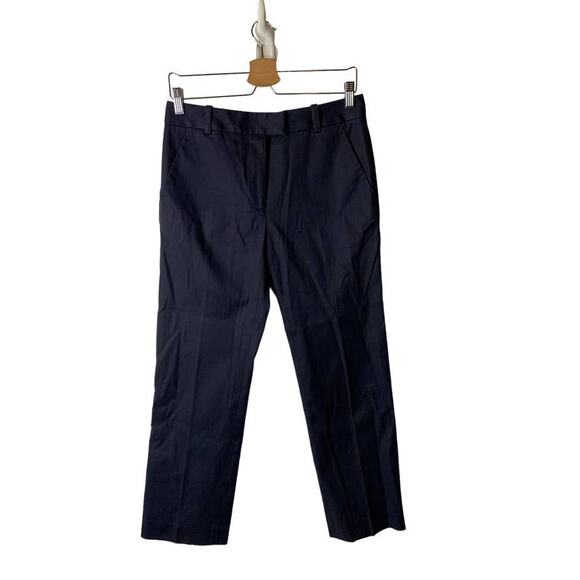 3.1 Phillip Lim X-Small 2 Navy Blue Cotton Straight Leg Ankle Pant Trouser - Picture 1 of 10